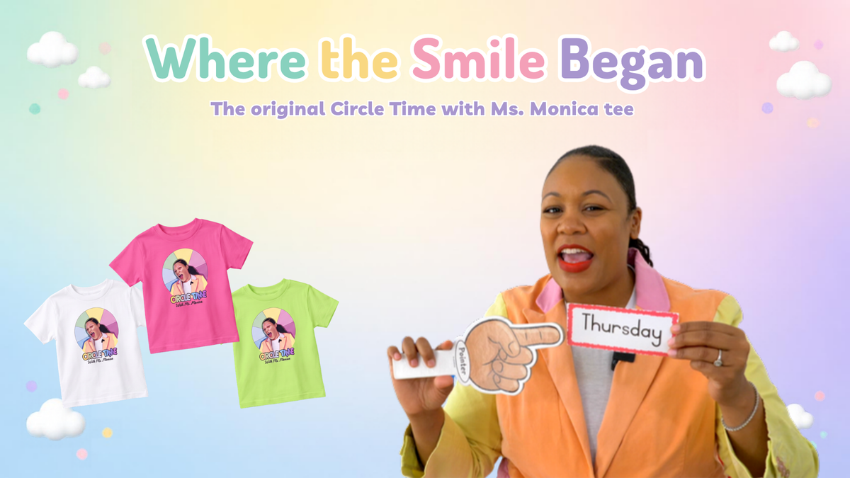 Slider - Where the Smile Began, Ms. Monica with vintage Circle Time tees